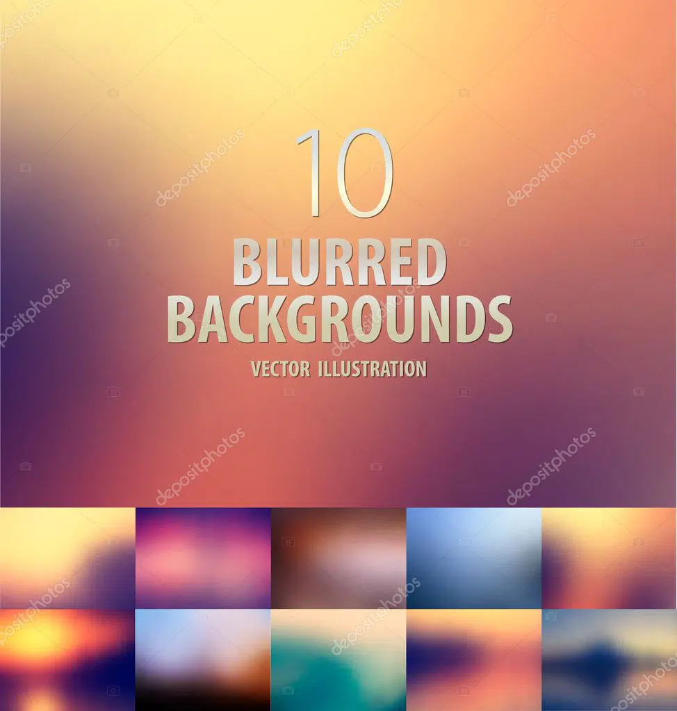 Colorful Blurred Vector Background Illustrations (10 Items)