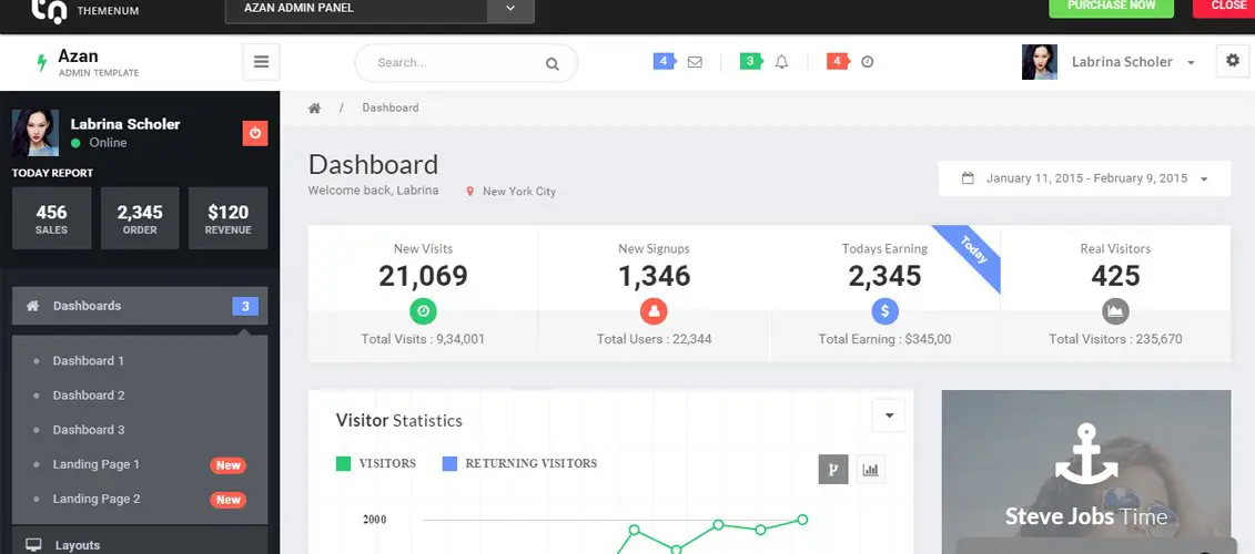 Azan - Bootstrap Responsive Admin Template + 2 Landing Pages