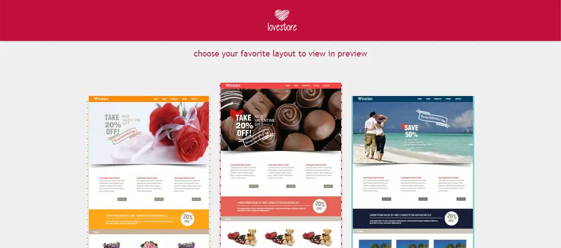 LoveStore - One Page Muse Template