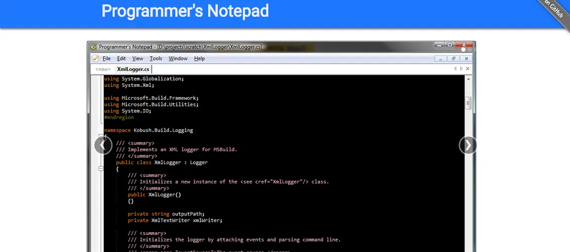 Programmer's Notepad Free Code Editor