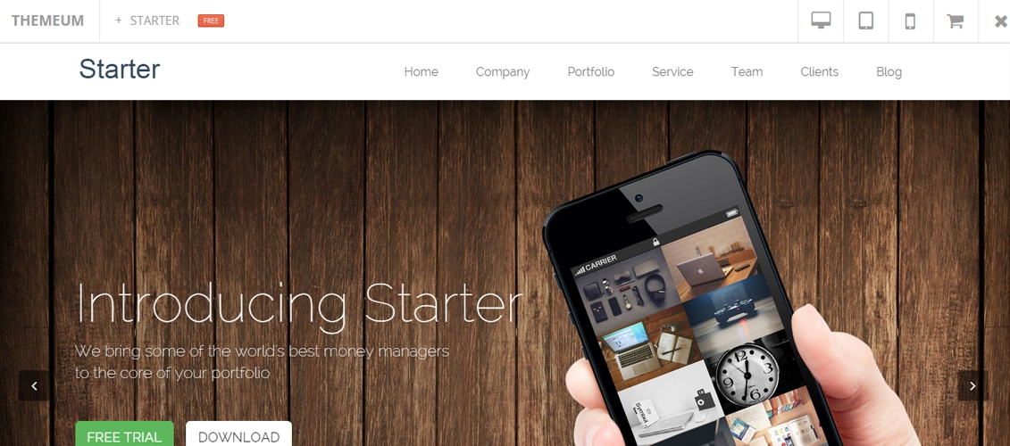 Starter - Free WordPress Onepage Theme