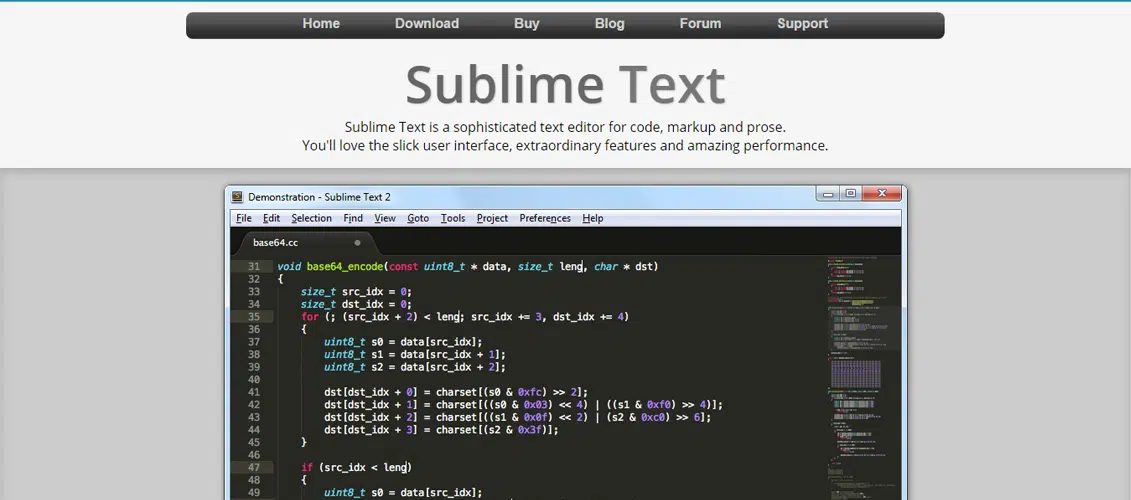 Sublime Text Free Code Editors