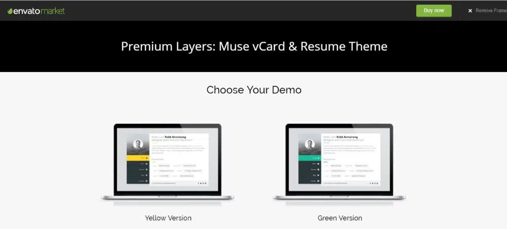Premium Layers - Muse vCard & Resume theme