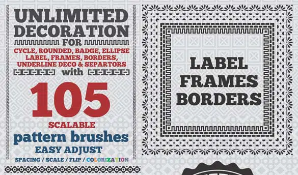 105 Borders Cycle Patterns Brushes for Illustrator