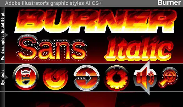 Illustrator Graphic Styles - Burner