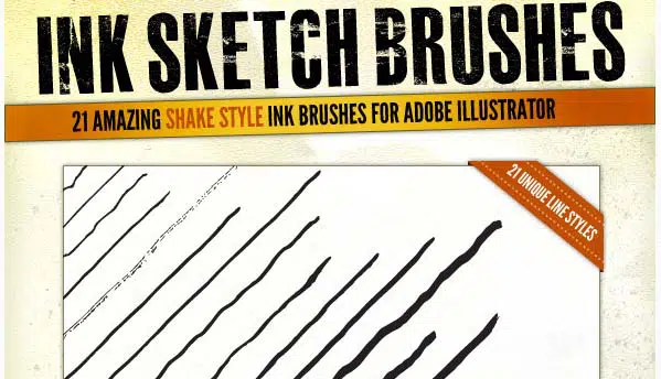 Ink Sketch Lines - 21 Illustrator Brushes Illustrator Add-on