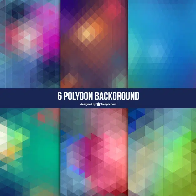 Polygon abstract background set