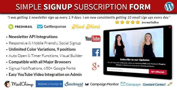Simple Signup - WordPress Email Subscription Form