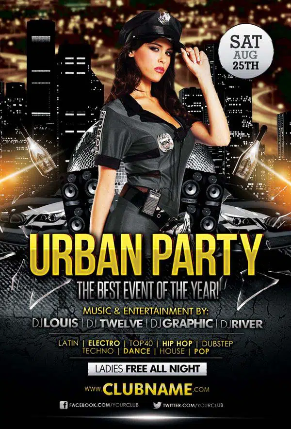 FREE Urban Party Flyer Facebook Cover