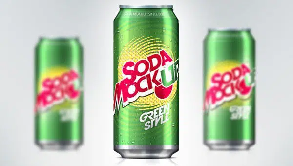 Free High Quality Soda can mock up PSD & template
