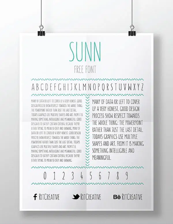 SUNN - Free Handwriting Font