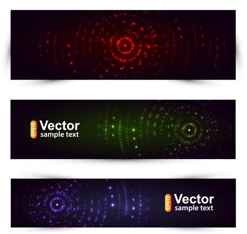 Abstract Circles Banner Set Vector