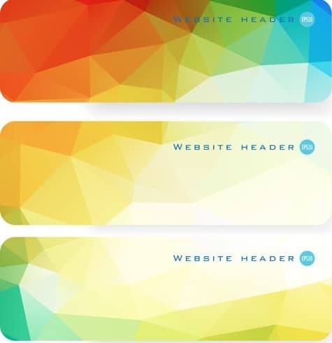 Colorful Polygon Banner Template Set 02