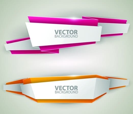 Creative Stylish Ribbon Banner Design Vector 01