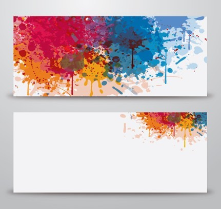Set Of Vector Banners with Splash Paint Backgrounds Free Banner Vector Downloads
