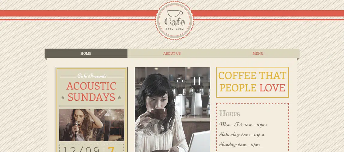 Boho Cafe Website Template