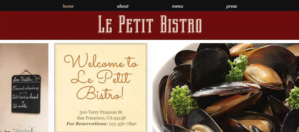 French Cuisine Website Template