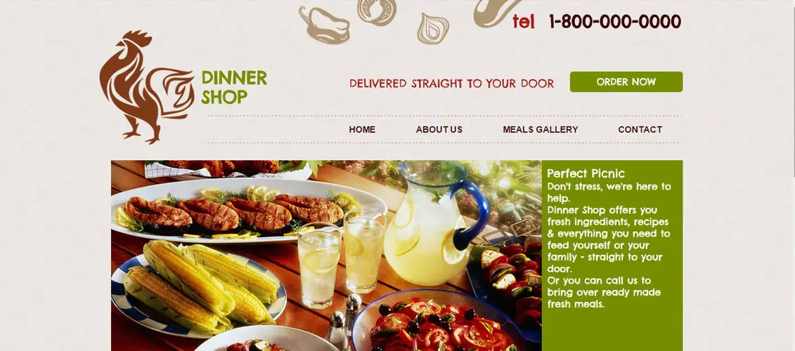 Meal Delivery Free Website Templates for Restaurants