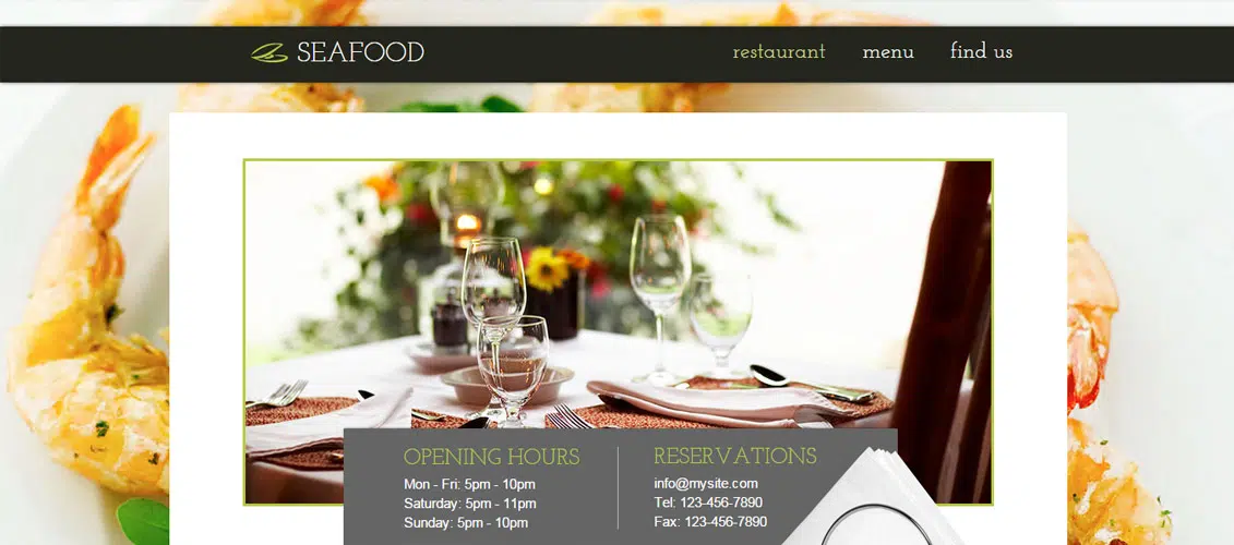 Seafood Restaurant Website Template
