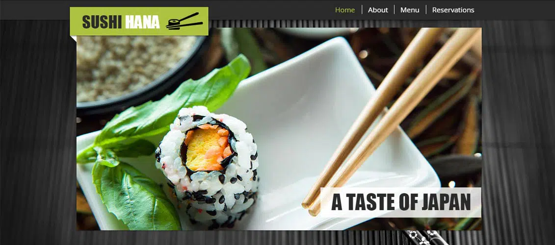 Sushi Restaurant Free Website Templates for Restaurants