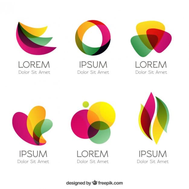 Colorful logos in abstract style