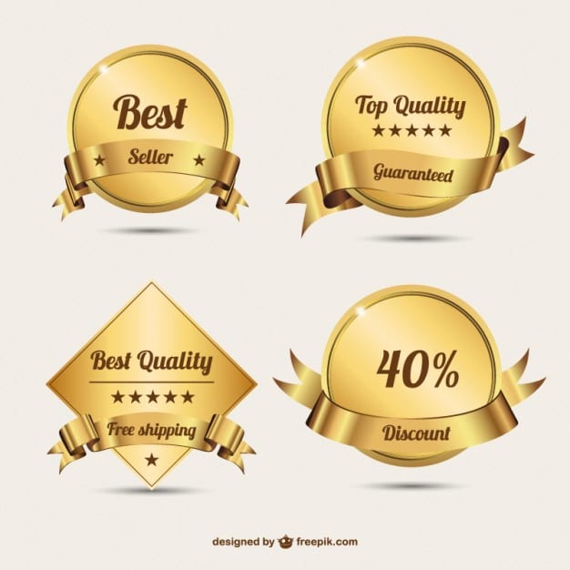 Golden badges free design