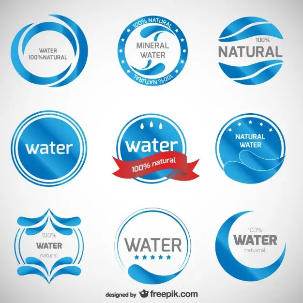Mineral water logos collection
