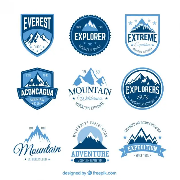 Mountain adventure Free Vector Badges