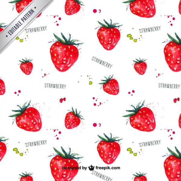 Watercolor-strawberries-pattern