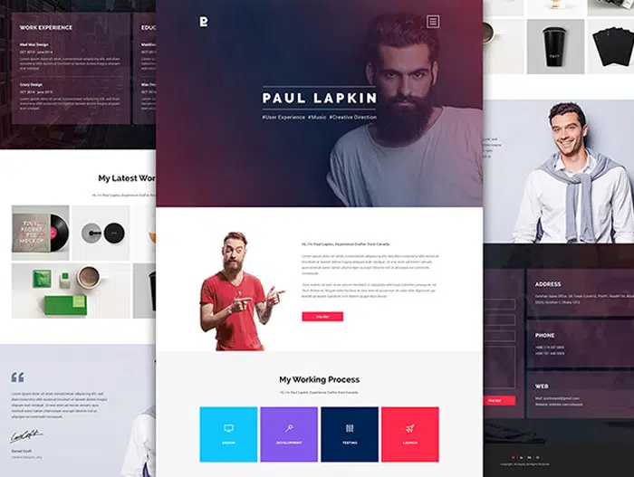Personal website PSD template Free Design Goodies