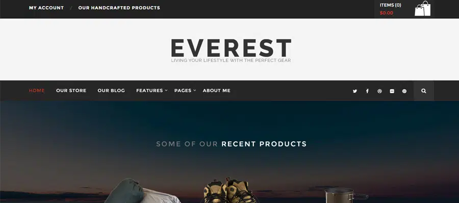 Everest Minimal Ecommerce WordPress Theme