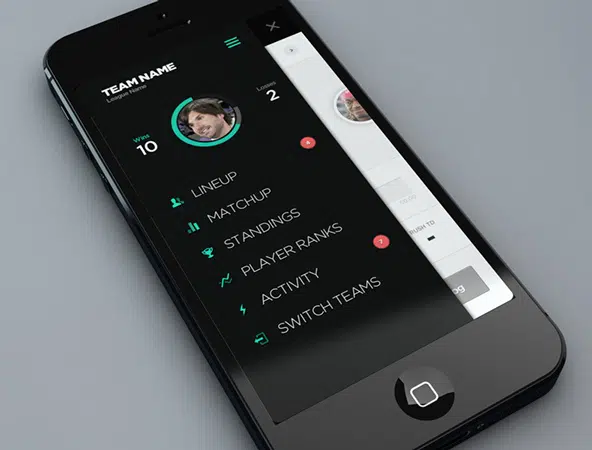 Fantasy App UI Mobile Navigation