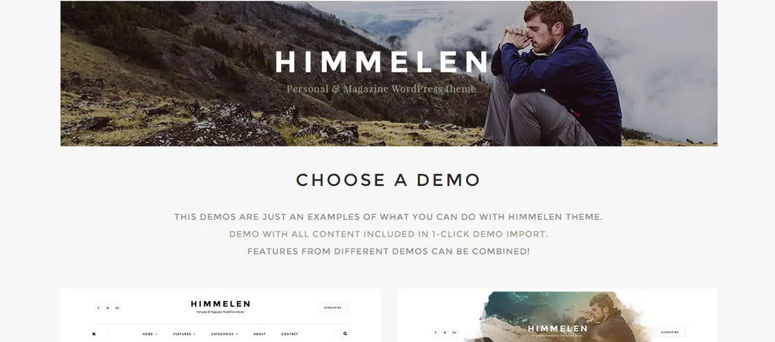 Himmelen WordPress blog Theme