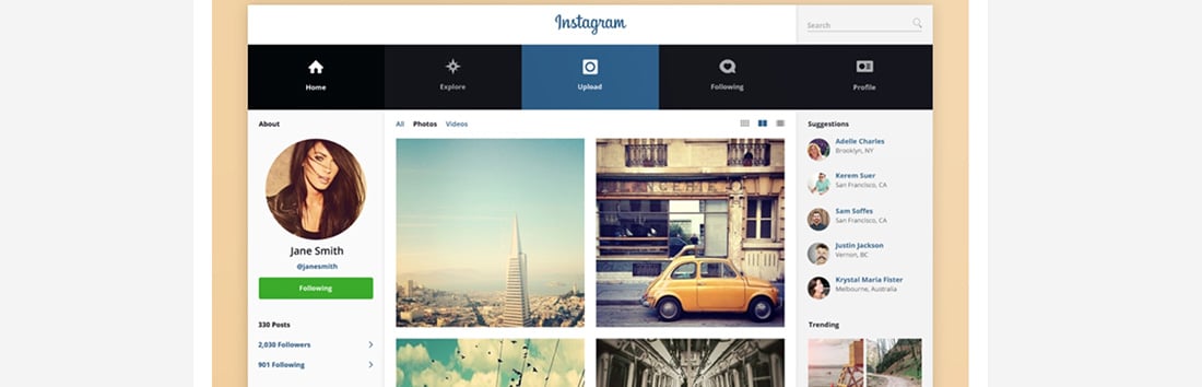 Instagram Concept Social Network Designs