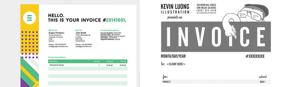 Beautiful Invoice Designs for Creatives