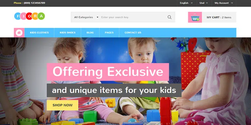 Fiora Kids Website Themes