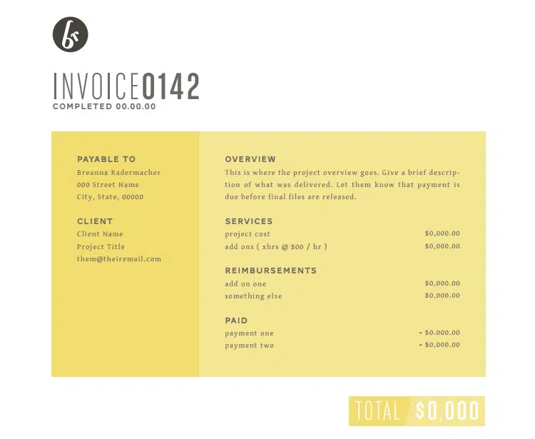 Forego Invoice Designs