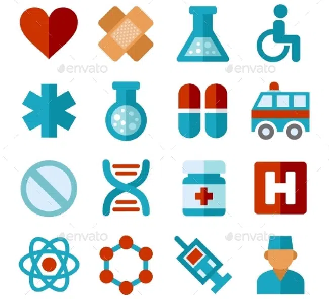 Medical Technology Icon Pack Vector