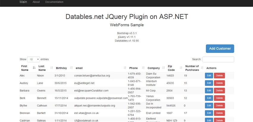 ASP-NET Datatables Server Side Integration