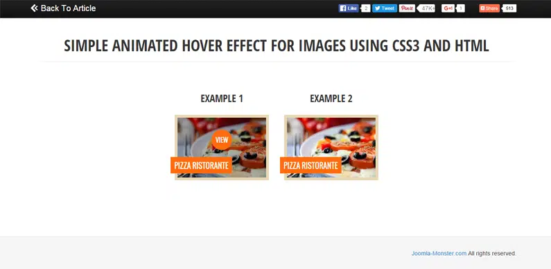 Simple animated hover effects for images