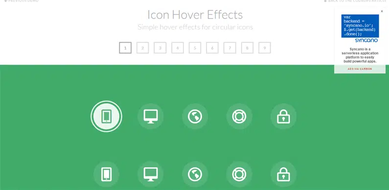 Simple icon hover effect