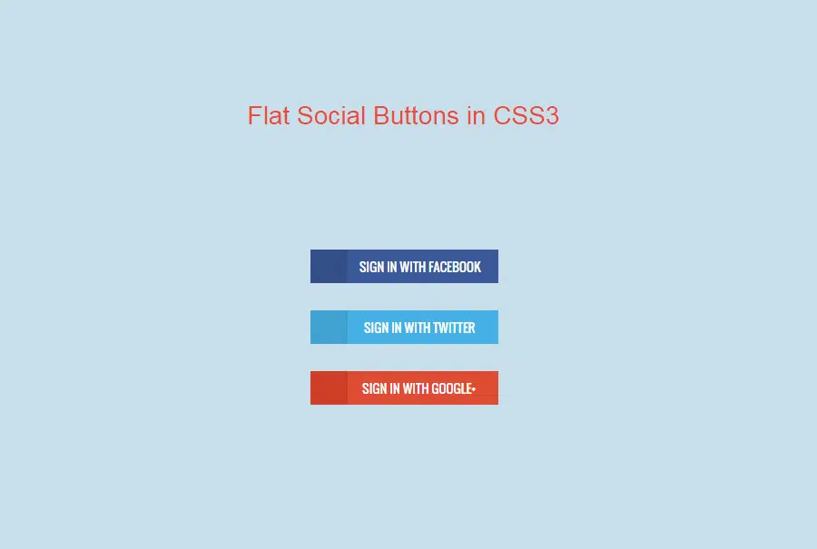 Flat Social Buttons CSS3