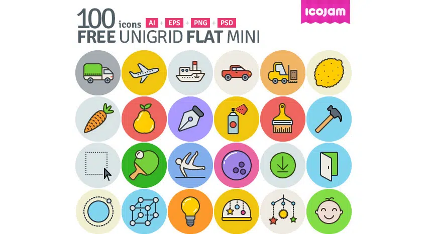 Unigrid Flat Free Icon Sets