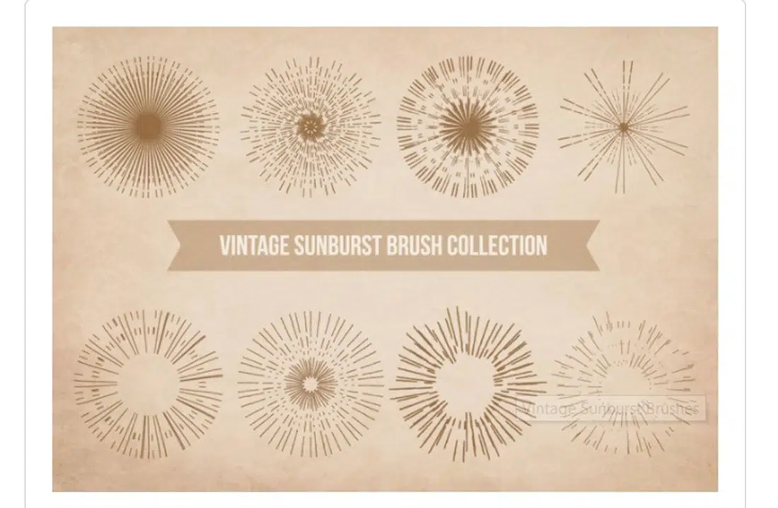 Vintage Sunburst Brushes - Free Photoshop Brushes