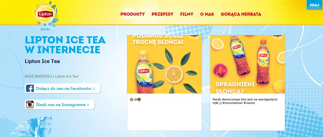 Lipton Ice Tea Yellow Website Designs