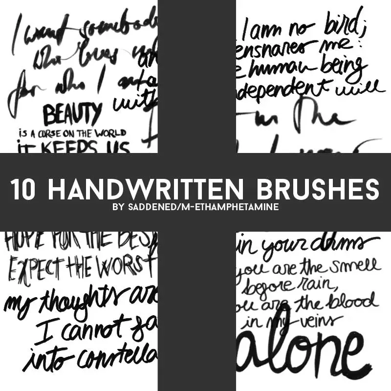 18 handwritten brushes