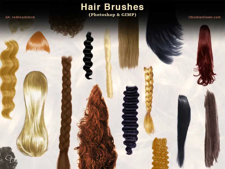  Hair Photoshop GIMP Brushes