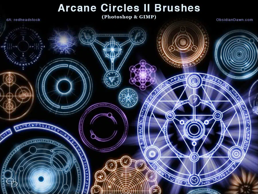  Arcane Circles Photoshop GIMP Brushes