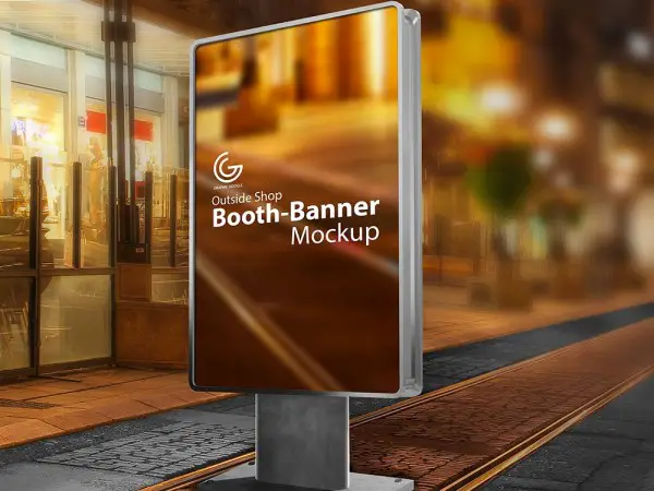 28 Outdoor Booth Banner Mockup
