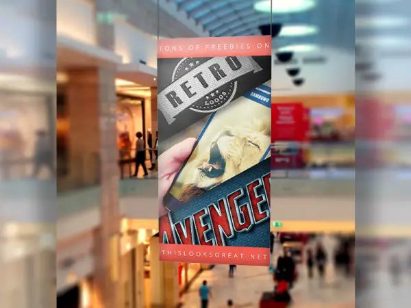 36 Banner in Mall Mockup